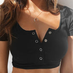 Load image into Gallery viewer, Elegant Short Sleeved Crop Top for Women
