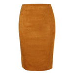 Load image into Gallery viewer, Women&#39;s Suede Midi Slim Fit Skirt
