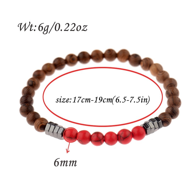 Classic Natural Wood Beads Bracelet