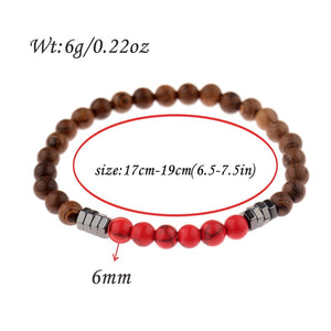 Classic Natural Wood Beads Bracelet