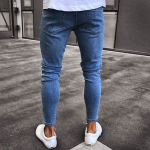 Embroidered Classic Slim Fit Jeans for Men