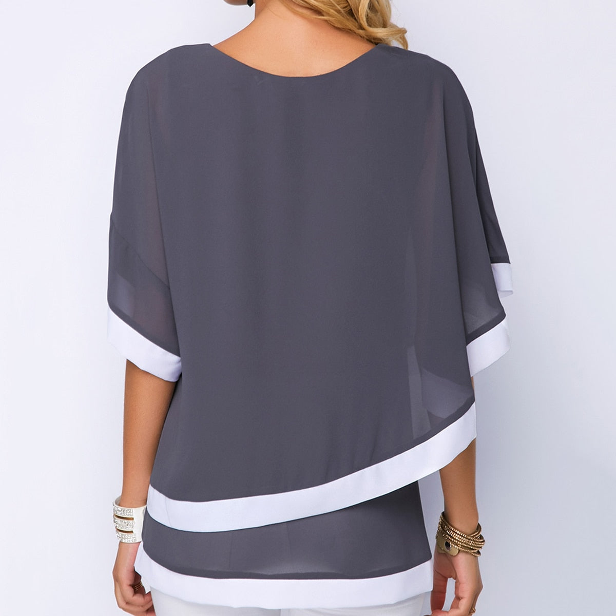 Women's Double Layer Chiffon Blouse