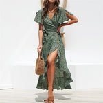 Load image into Gallery viewer, Women&#39;s Maxi Floral Print Boho Split Dress
