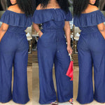 Load image into Gallery viewer, Fashionable Women&#39;s Off Shoulder Long Romper Jumpsuit
