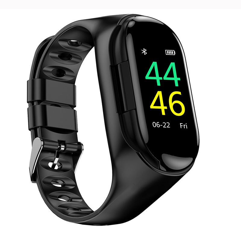 M1 Smart Watch with Bluetooth Earbuds Heart Rate Monitor Fitness Tracker Blood Pressure Smartwatch for IOS Android Phone