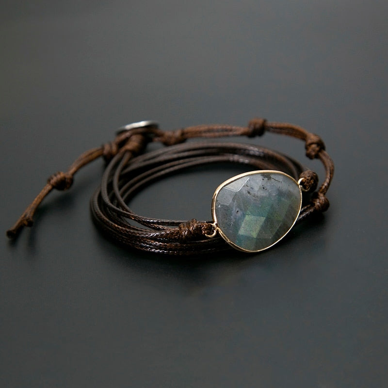 Unique Boho Labradorite Bracelet Natural Stones