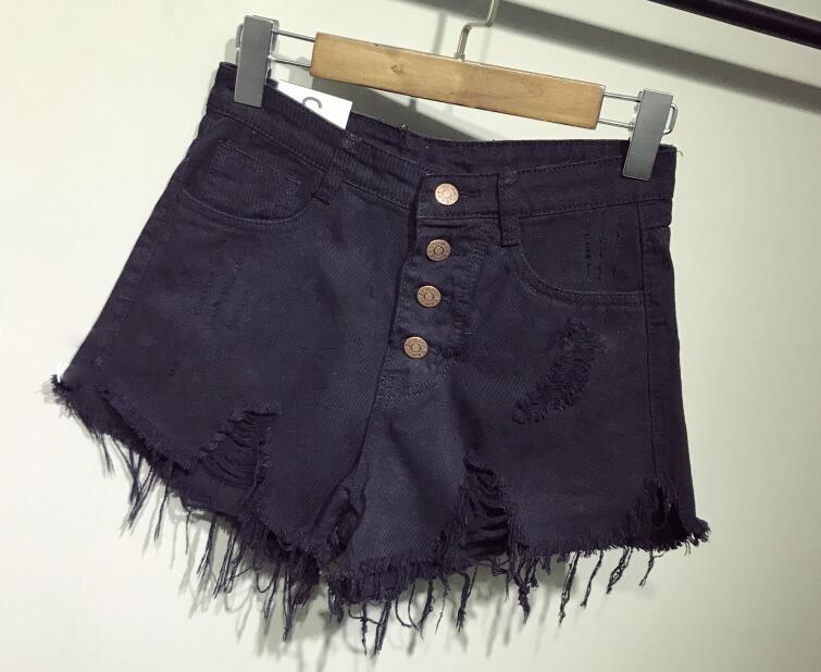 Fur-lined Leg-Opening Jean Shorts - Women's Shorts