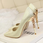 Load image into Gallery viewer, Metal Carved Heel - Lady&#39;s High Heels Pumps
