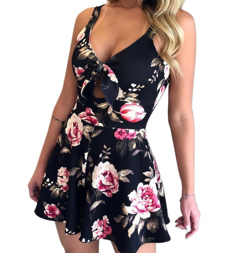 Floral Shoulder Strap Romper for Women