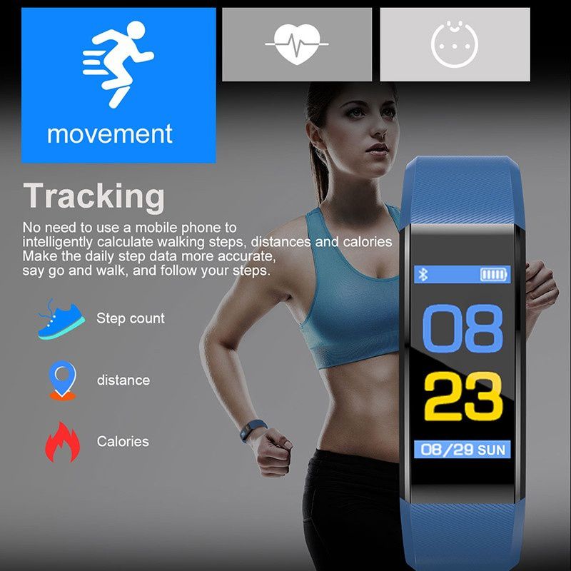 Sleek Unisex Fitband Smart Watch Compatible with IOS & Android