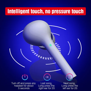 Mini TWS Bluetooth Wireless Earbuds with Touch Control & Dual Microphone For Smartphones
