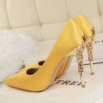 Load image into Gallery viewer, Metal Carved Heel - Lady&#39;s High Heels Pumps
