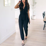 Load image into Gallery viewer, V-neck Sleeveless Romper - Women&#39;s Jumpsuits
