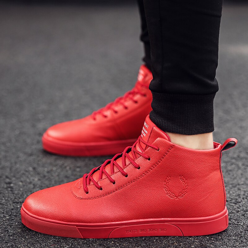 Classy Bold Color High-top Sneakers