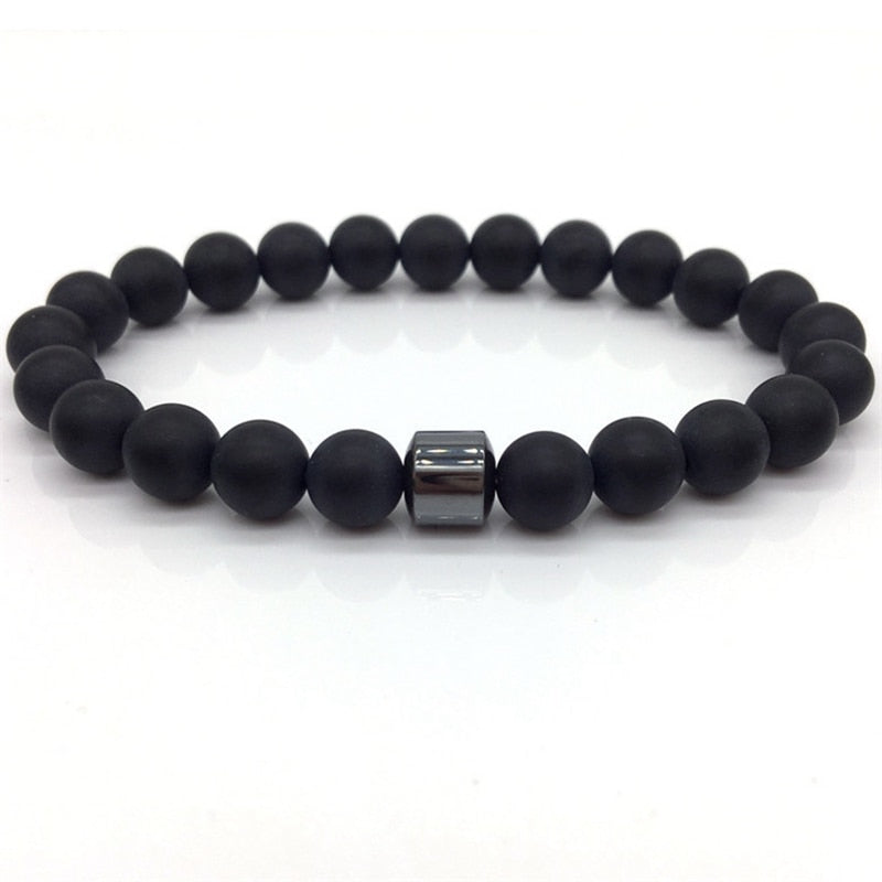 Men Cylinder Hematite Bracelets - Classic Natural Stone Beads Bracelets