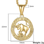 Load image into Gallery viewer, 12 Horoscope Zodiac Sign Gold Pendant Necklace - 12 Constellations Jewelry
