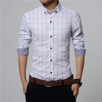 Load image into Gallery viewer, Plaid Patterned Business Shirt - Men&#39;s Slim Fit Shirts
