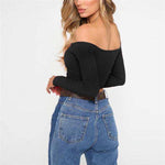 Load image into Gallery viewer, Fashionable Long Sleeve Off shoulder Crop Top for Women
