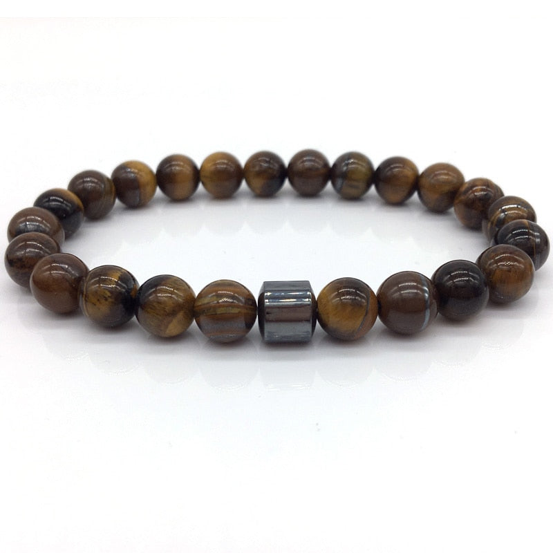 Men Cylinder Hematite Bracelets - Classic Natural Stone Beads Bracelets