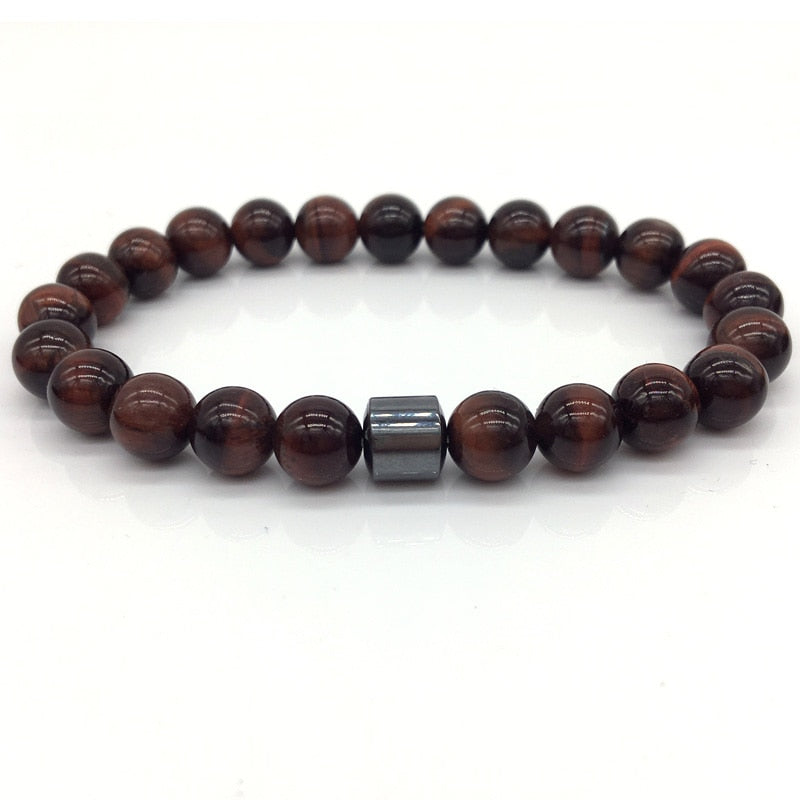 Men Cylinder Hematite Bracelets - Classic Natural Stone Beads Bracelets