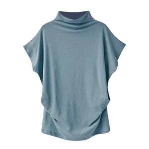 Women's Casual Turtleneck Short Sleeve Shirt