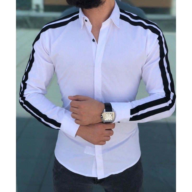 Men's Plain Formal Long Sleeve Slim Fit Shirts