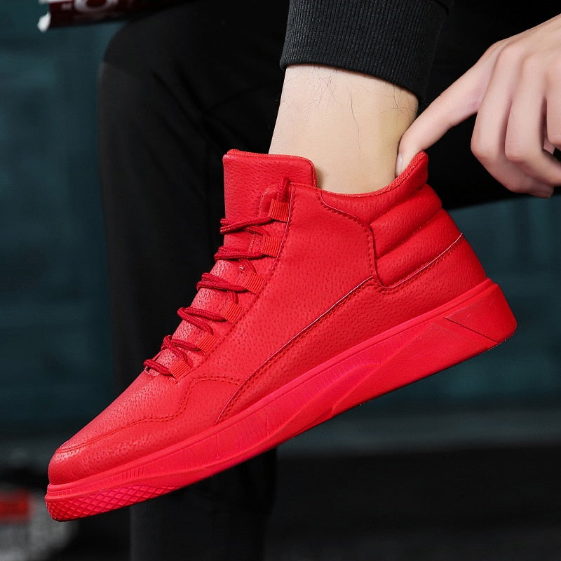 Classy Bold Color High-top Sneakers