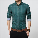 Load image into Gallery viewer, Plaid Patterned Business Shirt - Men&#39;s Slim Fit Shirts

