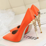 Load image into Gallery viewer, Metal Carved Heel - Lady&#39;s High Heels Pumps
