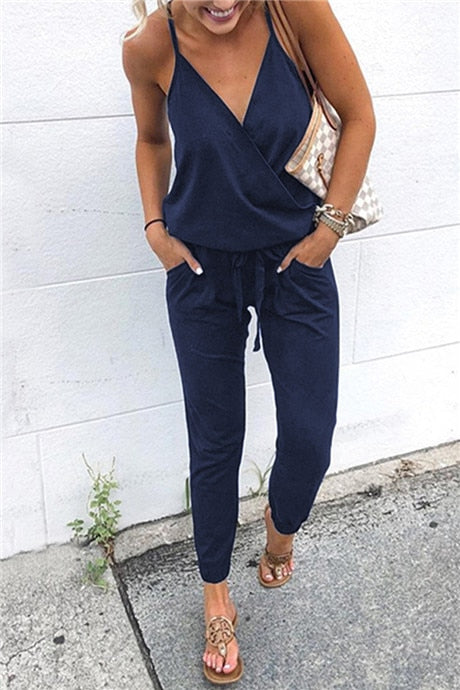 Summer Rompers - Women's Casual Long Pant Romper