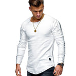 Load image into Gallery viewer, Fashionable Pleated Patch Detail Round Neck Men&#39;s T-Shirt
