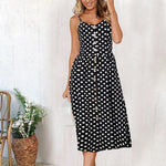 Load image into Gallery viewer, Casual Buttoned Down Shoulder Strap Women&#39;s Dress
