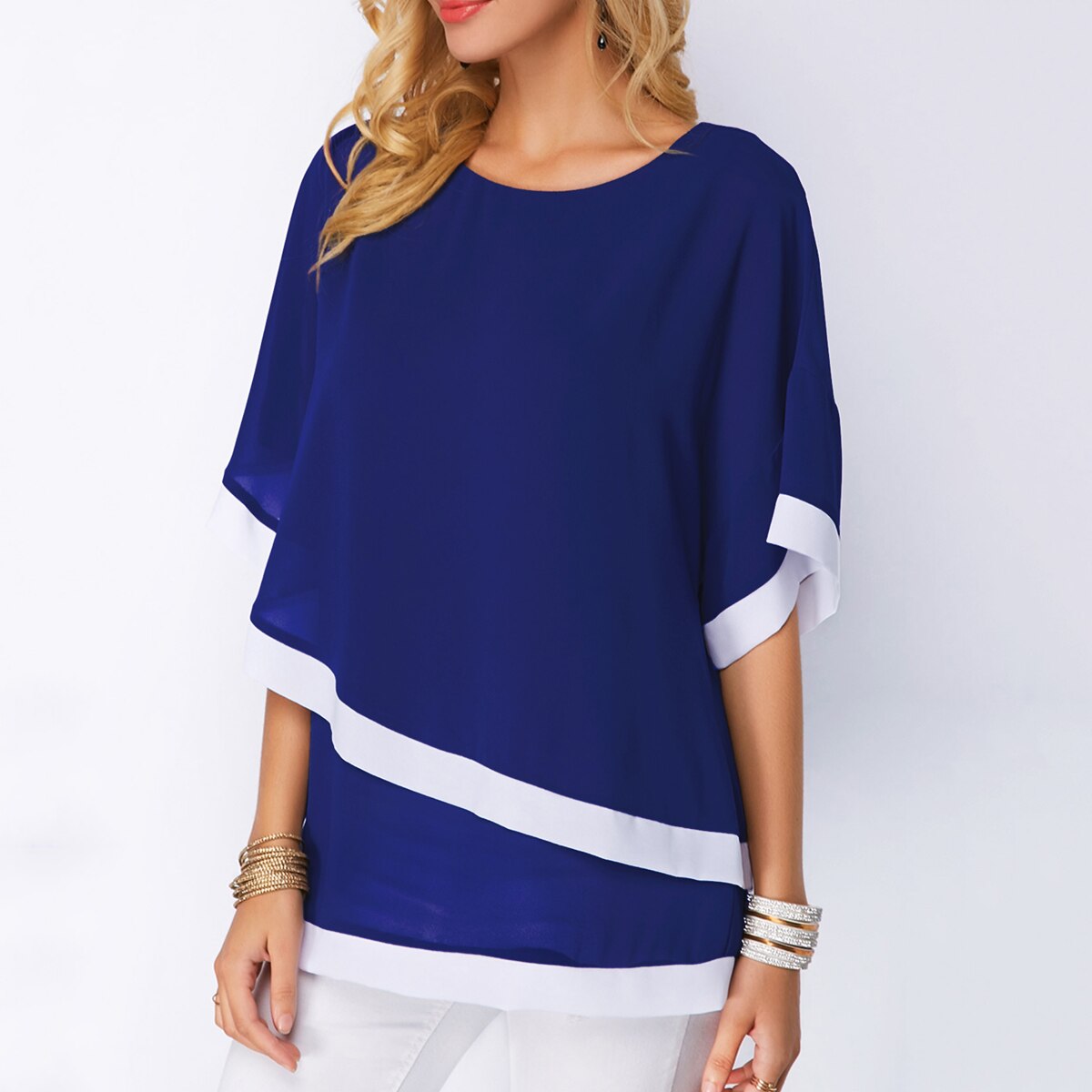 Women's Double Layer Chiffon Blouse