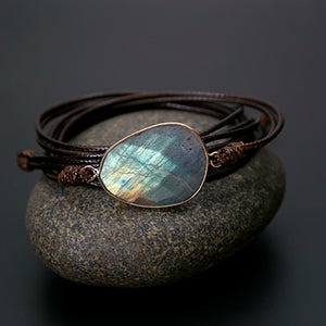 Unique Boho Labradorite Bracelet Natural Stones