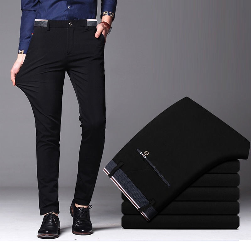 Straight Elastic Formal Pants for Men