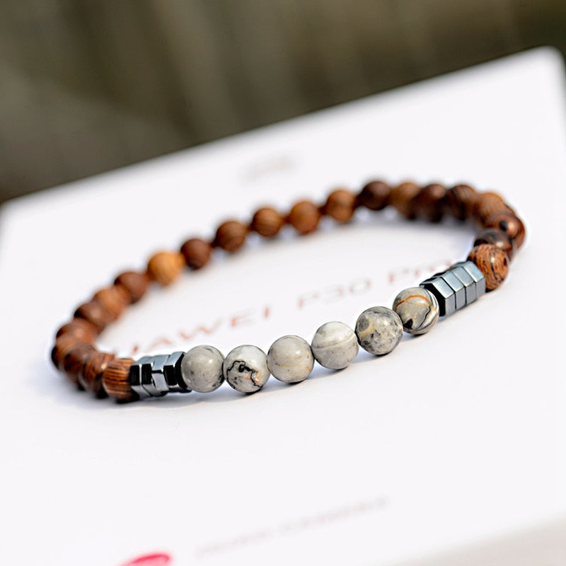 Classic Natural Wood Beads Bracelet