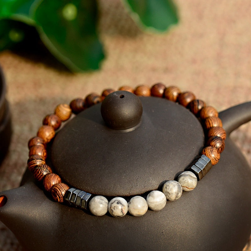 Classic Natural Wood Beads Bracelet