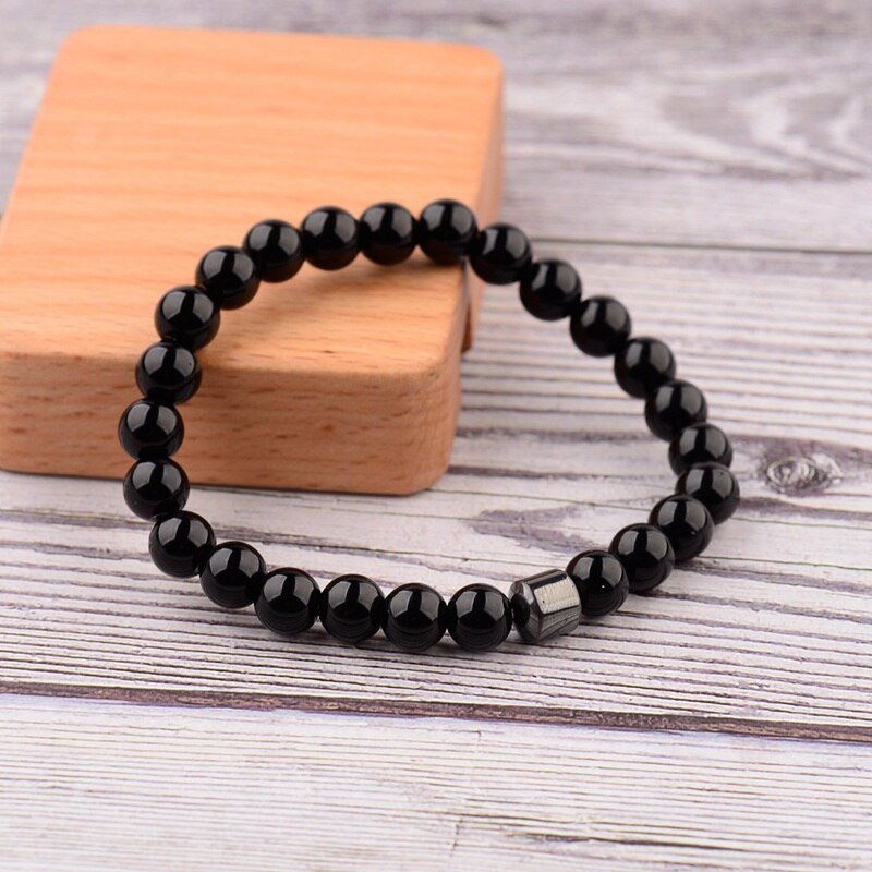 Men Cylinder Hematite Bracelets - Classic Natural Stone Beads Bracelets