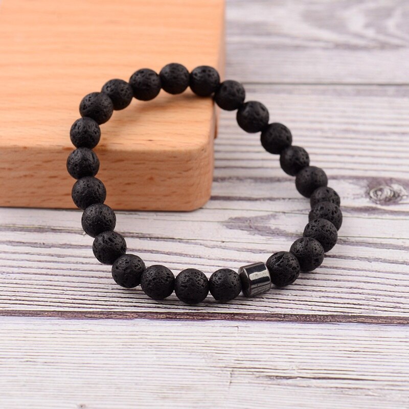 Men Cylinder Hematite Bracelets - Classic Natural Stone Beads Bracelets