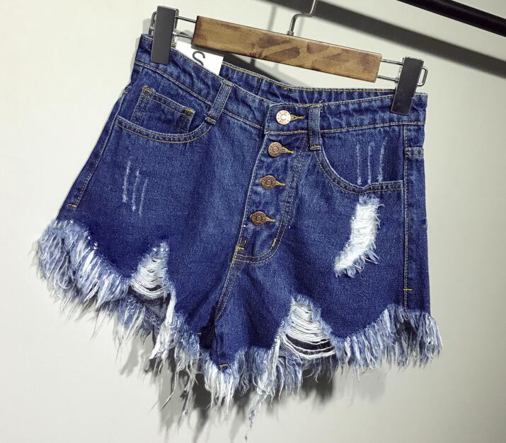 Fur-lined Leg-Opening Jean Shorts - Women's Shorts