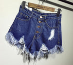 Load image into Gallery viewer, Fur-lined Leg-Opening Jean Shorts - Women&#39;s Shorts
