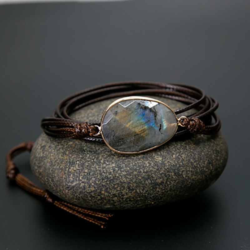 Unique Boho Labradorite Bracelet Natural Stones