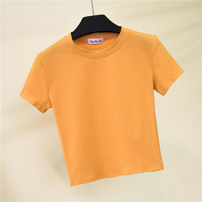 O-Neck Crop Top for Women