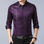 Load image into Gallery viewer, Luxury Plaid Long Sleeve Slim Fit Men&#39;s Shirt
