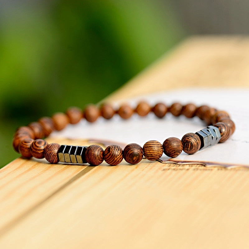 Classic Natural Wood Beads Bracelet