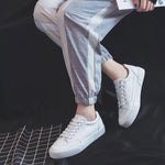 Load image into Gallery viewer, Women&#39;s White Flat Lace-up Sneakers
