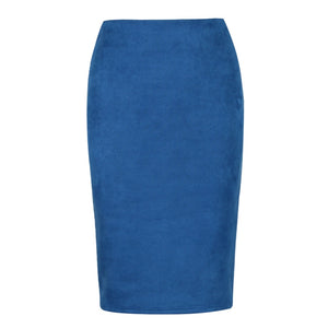 Women's Suede Midi Slim Fit Skirt