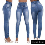 Load image into Gallery viewer, Women&#39;s Buttoned High Waist Skinny Stretch Jeans
