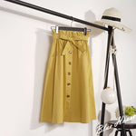 Load image into Gallery viewer, Buttoned High Waist Skirt - Women&#39;s Midi Skirt
