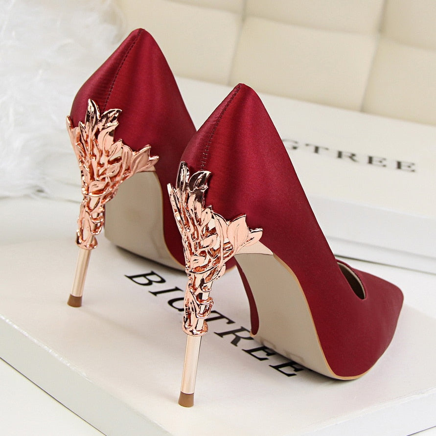 Metal Carved Heel - Lady's High Heels Pumps